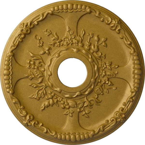 Ekena Millwork Antioch Ceiling Medallion (Fits Canopies up to 3 1/2"), 18"OD x 3 1/2"ID x 1 3/8"P, Pharaohs Gold CM18SEPGS - main